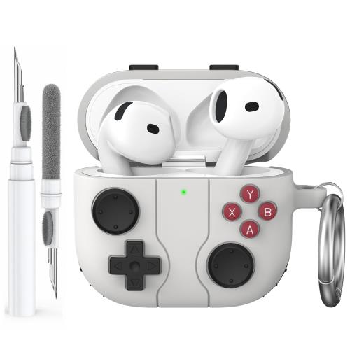 AhaStyle AirPods 4 ケースカバー クリーニングキット付き レトロな携帯ゲーム機デザイン AirPods第4世代ケース ソフトシリコン保護カバー...