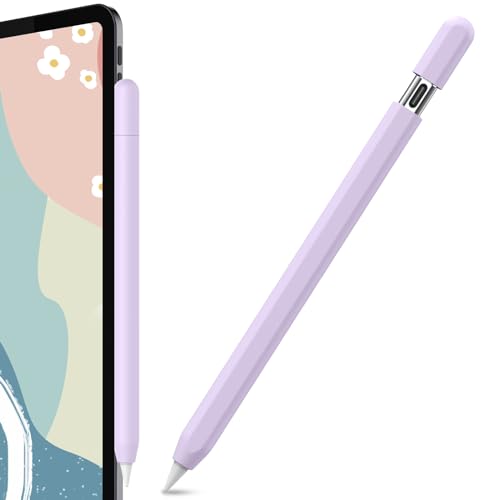 其它 - AhaStyle 超薄型 Apple Pencil (USB-C) シリコン保護ケース 滑り止め Apple Pencil (USB-C) 2023のみに適用 (単色1本, パープル)