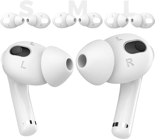 AhaStyle AirPods 3用イヤーピース ズレ解消 音質向上 落ち防止 3ペア入り 付けたまま充電できませんAirPods 3 2021 適用 (小+中+大、ホワイト)