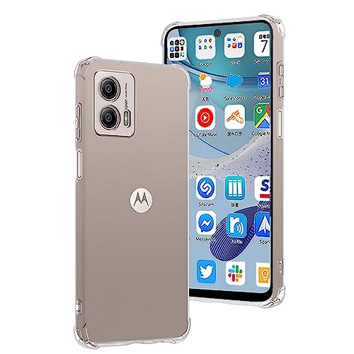 『全面保護』moto g53j 5G 用のケース moto g53y 5G 用の保護カバー 薄型 TPU材質 『四隅がエアクッション構造』 耐衝撃 エクスペリア ケース スマホケース 黄変防止/滑り止め/擦り傷防止/柔軟/光沢感/軽·薄/透明(2)