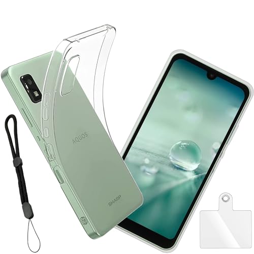 houge スマホ ケース AQUOS wish3 用の ケース カバー クリア ソフト バンパー シェル スマホケース SH-53D A302SH SH-M25 用の 保護ケース ソフトカバー背面 ンプロテクター 全面保護カバー 透明 耐衝撃 薄型 軽量 落下防止 黄変抑制 AQUOS wish3