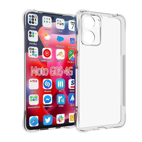 『全面保護』Motorola Moto G05 ケース Moto G05 用の 保護カバー 薄型 TPU材質 『四隅がエアクッション構造』 耐衝撃 ケース スマホケース 黄変防止/滑り止め/擦り傷防止/柔軟/光沢感/軽·薄/透明