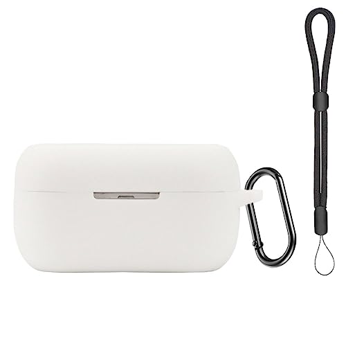 For technics EAH-AZ80 ケース [HVUYAL] 紛失防止用のフックを搭載した 軽量 キズ防止 防塵 傷つきにくい 柔らかなシリカゲルのスポーツクールなデザイン 衝撃 吸収 スリム ソフト ケースカバー 落下防止保護(ホワイト)