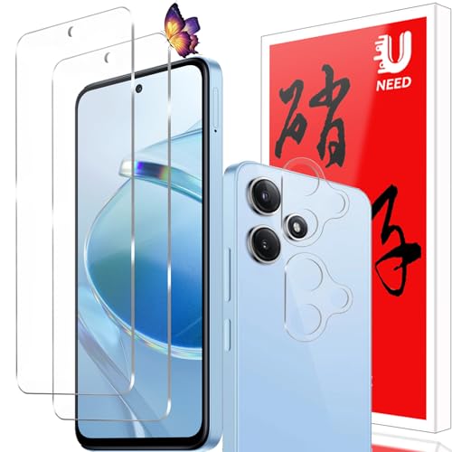 2+2枚セットUNEED Xiaomi Redmi 12 5G 用のガラスフィルム(2枚)+カメラフィルム(2枚)シャオミ Redmi 12 5G 用の フイル...