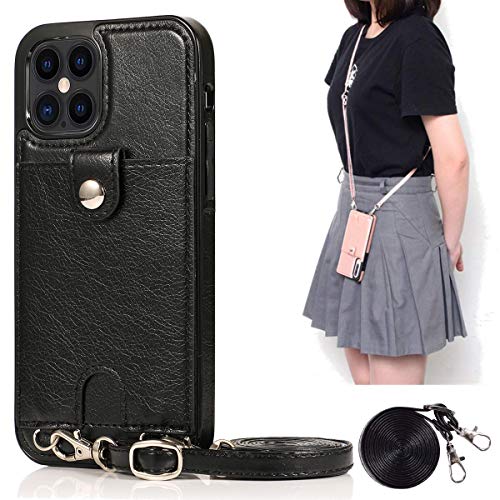 Rakuten - iPhone 12 Pro/iPhone12 6.1 (2020)スマホ ケース 肩掛け 首かけ 斜めがけ ショルダー iPhone 12 Pro 縄掛け ケース PU レザー iPhone 12 6.1 カード収納 iPhone 12 Pro 手帳型 カバー iPhone 12 Pro カバー iPhone 12 6.1 背面 手帳型 高級PUレザー iPhone 12 Pro 財布型 Ca