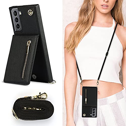 Galaxy S21 FE 5G 対応 スマホ 携帯 用 ケース Galaxy S21 FE 5G 肩掛け 首かけ 斜めがけ ショルダー ケースGalaxy S21 FE 5G 財布型 ケース Galaxy S21 FE 5G SC-51B/SCG09 PU皮革カバー Galaxy S21 FE 5G TPU ケース Galaxy S30 背面 カード収納 Galaxy S21 FE 5G SC-51B/S