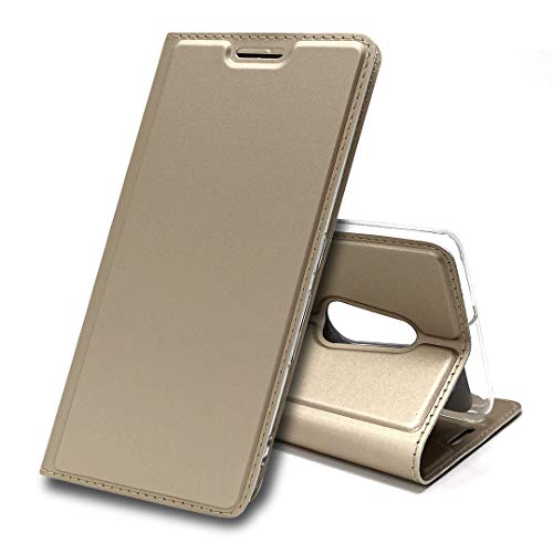 京瓷A001KCスマホケース basio4 kyv47カバー ベイシオ ベイシオ4スマホケース au basio4携帯カバー A001KC kyv47ケース Jaorty内蔵マグネット カードポケット スタンド機能 PUレザー 防塵 軽量 超薄型 耐摩擦 人気 選べる4色-ゴールド