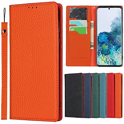 arrows N F-51C ケース 手帳型 F-51C スマホケース F-51C 携帯カバー arrowsn アローズn ケース 手帳型 本革 Jaorty 内蔵マグネットカードホルダ付き スタンド機能 人気-オレンジ