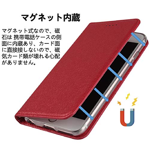 iphoneXS ケース iphoneXケース 手帳型 iphoneX カバー iphone XS アイフォンXS/Xケース スマホケースJaorty 内蔵マグネット カードポケット スタンド機能 蚕糸 PUレザー 人気 おしゃれ5色-レッド
