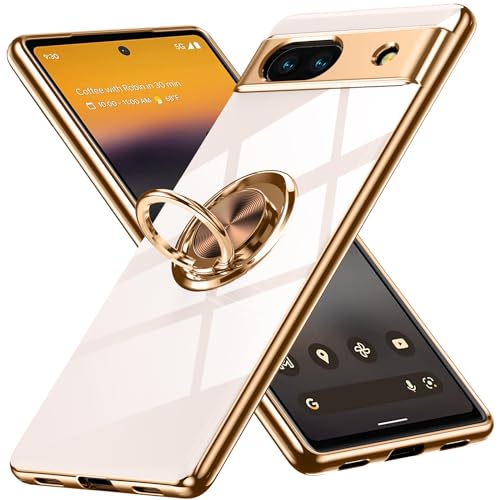 Pixel 8a ケース リング付き Google ピクセル8a 用 カバー Uovon スマホケース スタンド機能 薄い 車載ホルダー 対応 携帯カバー 軽量 ストラップ穴付き おしゃれ ・ ピンク