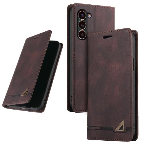 UnivoColors Galaxy S25 (SC-51F/SCG31) 手帳型ケース 高級合皮 スタンド機能 カード収納 マグネット式 全面保護 カメラ保護 衝撃吸収 RFIDブロッキング(ブラウン)