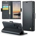 Galaxy S24 Ultra 用 ケース 手帳型 財布型 カードポケット付き ギャラクシーs24ウルトラ / docomo SC-52E / au SCG26 カバー カード収納 Uovon スマホケース 高級レザー 耐衝撃 全面保護 スタンド機能 ストラップホール付き マグネット式 · ブラック