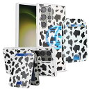 2023新登場MagSafe対応 サムスンGalaxy S23 ultra分離型手帳 ケース Galaxy S23 ultra スマホスタンドケース Galaxy S23 ultra ケース カード収納 スタンド機能 Galaxy S23 ultra 財布ケース-乳牛柄ブラックン