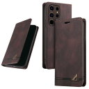 UnivoColors Galaxy S25 Ultra (SC-52F/SCG32) 手帳型ケース 高級合皮 スタンド機能 カード収納 マグネット式 全面保護 カメラ保護 衝撃吸収 RFIDブロッキング(ブラウン)(2)