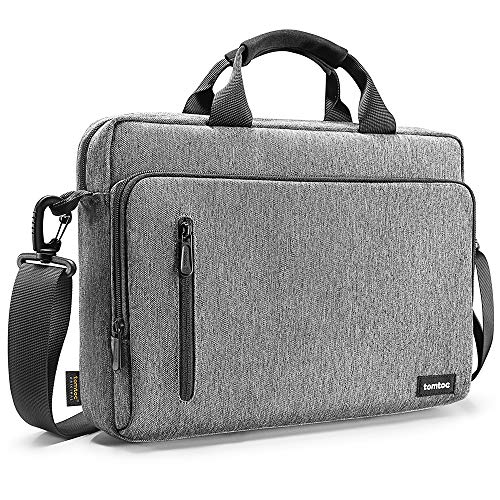 tomtoc 15-15.6インチノートPCバッグ 15インチ MacBook Air / 16インチMacBook Pro Dell Vostro Inspiron 15/Surface Book 15/15.6型 NEC dynabook 富士通 Lenovo対応 大容量 ビジネス ショルダーバッグ パソコンケース 撥水加工 通勤 通学 グレー