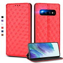 UnivoColors Galaxy S10 (SCV41/SC-03L) 手帳型ケース 高級合皮 カード収納 マグネット開閉 スタンド機能 ストラップホール付き TPUソフトバンパー 全面保護 カメラ保護 衝撃吸収 ビジネス おしゃれ カバー(レッド) N1