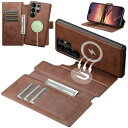 JCGOOD Samsung Galaxy S24 Ultra ケース手帳型分離式 2 in 1 取り外し可能MagSafe対応ギャラクシー S24 Ultra ケース手帳分離型カード収納マグセーフ ワイヤレス充電対応サムスン S24 ウルトラ カバー スタンド機能財布一体型2wayカード入れ マグネット式本革レザー磁気着脱