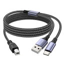 MOSWAG 2 in 1 USBプリンタケーブル32.8 FT/10 M USB CからMIDIケーブルプリンタケーブル、USB MIDIケーブルUSB CからUSB B MIDIケーブル、ケーブル、互換楽器、ピアノ、サイレンキーボード、USBマイク…