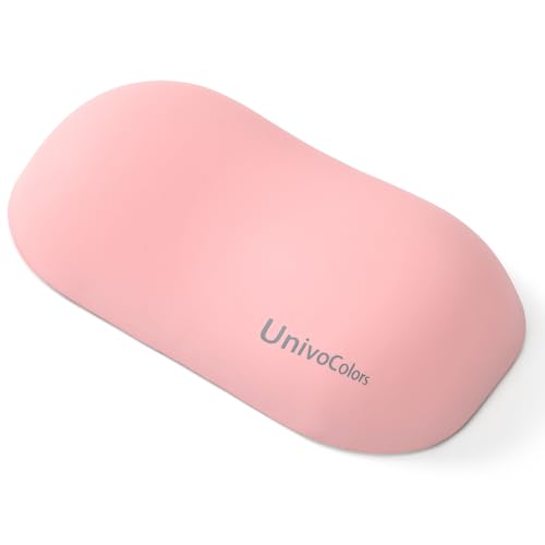 UnivoColors 人間工学に基づいたメモリフォームマウス用リストレスト プレミアムPU素材 低反発クッション 手首サポート PCゲームオフィスワークに最適 疲労低減 体圧分散性能 手首痛み緩和 底面に滑り止め(ピンク,wr)