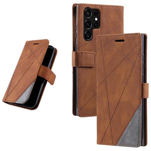 UnivoColors Galaxy S25 Ultra (SC-52F/SCG32) 手帳型ケース 対応 カード収納 ストラップ付き スタンド機能 マグネット開閉 落下防止 全面保護 (ブラウン)