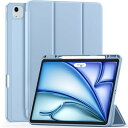 Maledan 対応iPad Air 13インチ ケース M3 2025新型 - アップル Pro/Pencilの磁気充電と収納対応 三つ折りスタンド 薄型 軽薄 衝撃吸収 柔軟 スイカブルー