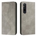 LODROC Xperia 1 v ケース 手帳型 エクスペリア 1 V 財布型 カバー docomo SO-51D 手帳型ケース LODROC スマホケース SO-51D au SOG10 ケース スタンド機能 カードポケット収納 耐衝撃 Xperia 1 v 適応6.5インチ ケース 手帳型 - グレー