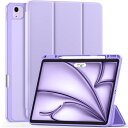 Maledan 対応iPad Air 13インチ ケース M3 2025新型 - アップル Pro/Pencilの磁気充電と収納対応 三つ折りスタンド 薄型 軽薄 衝撃吸収 柔軟 ラベンダー(2)