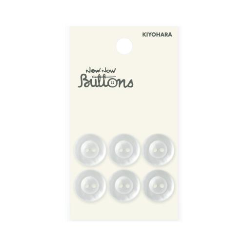 KIYOHARA ナウナウボタン パジャマボタン ラウンド 2つ穴 6個入り 直径15mm NWN1279