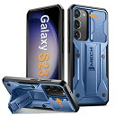 Tongate Samsung Galaxy S23用のスライディングカメラカバーとスクリーンプロテクター付きのケース、10フィートのミリタリードロップ保護頑丈な衝撃吸収S23用のキックスタンド付きタフなケース、ブルー