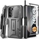 Tongate Samsung Galaxy S24 Plus ケース、スライド式カメラカバー&スクリーンプロテクター、ミリタリーグレードの耐衝撃性Galaxy S24+ Plus携帯ケース(2024)ベルトバックル、スタンド付き、ブラック