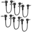 MOSWAGフラットパッチケーブル 6パック、6インチギターエフェクトペダル楽器ケーブル1/4インチ直角プラグフラットギターパッチケーブルバラエティペダル、アンプ、オーディオ機器用