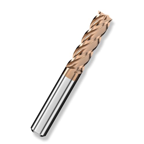 Cleqee スクエア エンドミル 刃径12mm × 刃長45mm × 全長100mm × 軸径12mm 4枚刃 TiAlNコート 超硬 スクエア エンドミル ...