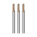 Cleqee スクエア エンドミル 刃径3mm × 刃長8mm × 全長50mm × 軸径4mm3個セット 4枚刃 TiAlNコート 超硬 スクエア エンドミル...