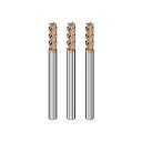 Cleqee スクエア エンドミル 刃径4mm × 刃長10mm × 全長50mm × 軸径4mm3個セット 4枚刃 TiAlNコート 超硬 スクエア エンドミ...