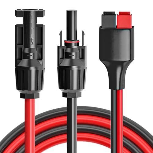 Cleqee 10AWG 1m ソーラーパネルケーブルキット ソーラーコネクター アンダーソンコネクター 変換アダプター (反極) 延長コード アンダーソンコネクター ポータブルソーラー発電所、RV用
