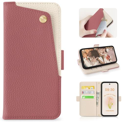 CASSYOOK OPPO Find X8 ケース 手帳型 オツポFind X8 ケース 表面ポケット便利 OPPO Find X8 5G ケース 全面保護 オツポ Find X8 携帯カバー カード収納 横置きスタンド機能 高級PUレザー おしゃれ 上質な手触り 擦り傷防止(スイカレッド)