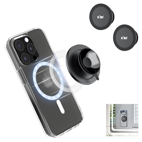 KIWIFOTOS 吸盤式 スマホグリップ 2枚セット Magsafe対応 マグネット式 電話ホルダー 強力吸盤 iPhone ..