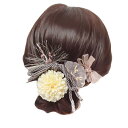 成人式 髪飾り ドライフラワー ダリア あじさい 卒業式 造花飾り 可愛い ヘアアクセサリー 水引 ヘッドパーツ 振袖 前撮リ 着物 入学式 七五三 浴衣 袴 花火大会 夏祭り 結婚式用 手作り 和装小物 (白)
