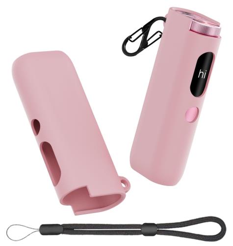 For glo HYPER/glo(グロー) ハイパー プロ HYPER pro ケース [HVUYAL] 紛失防止用のフックを搭載した 軽量 キズ防止 防塵 傷つきにくい 柔らかなシリカゲルのスポーツクールなデザイン 衝撃 吸収 glo HYPER/glo HYPER proケースカバー 落下防止保(ピンク)