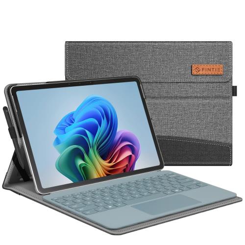 Fintie Microsoft Surface Pro 12 ケース カバー 2025年モデル タブレットケース 全面保護 薄型 スタンド機能 マルチ視角 PU レザー ポケット付き ペンホルダー付き 収納性(グレー)