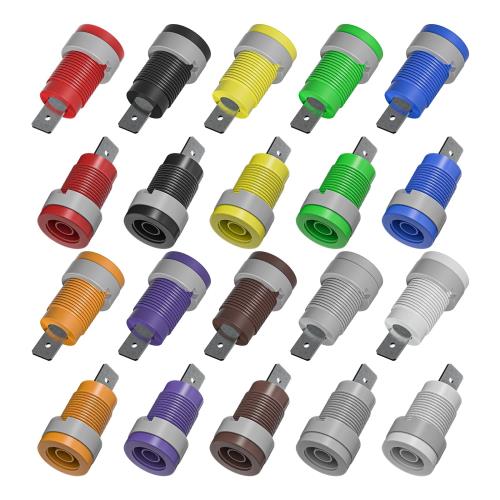 Cleqee バナナジャック バインディングポスト 4mmメス ソケットプラグ パネル取り付け式 スピーカーアンプ/測定機器/電源装置用 10色 20個セット