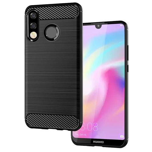 乐天商城 - UNEED for HUAWEI P30 lite スマホケース P30 Lite用 ケース カバー ケース 炭素繊維カバー (素材/TPU) 指紋防止 滑り止め 薄型 軽量 耐衝撃 簡易脱着 ソフトケース カラー：黒