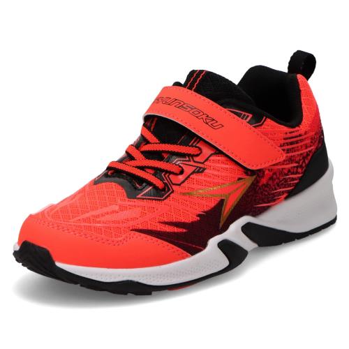 [シュンソク] スニーカー キッズ 男の子 子供靴 軽量 16~25cm 2.5E SJJ 2080 ネオンレッド 19.5 cm