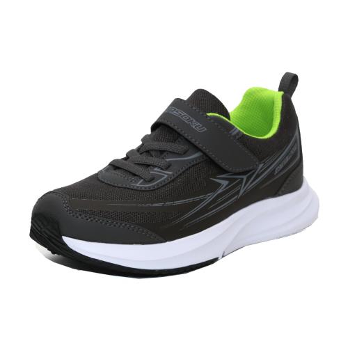 [シュンソク] スニーカー キッズ 男の子 女の子 子供靴 防水 幅広 19~26cm 3E SJJ 1520 8920 ガンメタ 19.5 cm