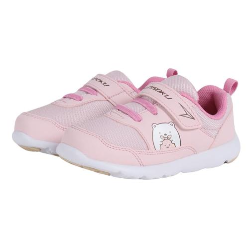 [シュンソク] スニーカー キッズ すみっコぐらし 男の子 女の子 子供靴 幅広 足育 軽量 14~22cm 3E ピンク_しろくま 19.5 cm(4)
