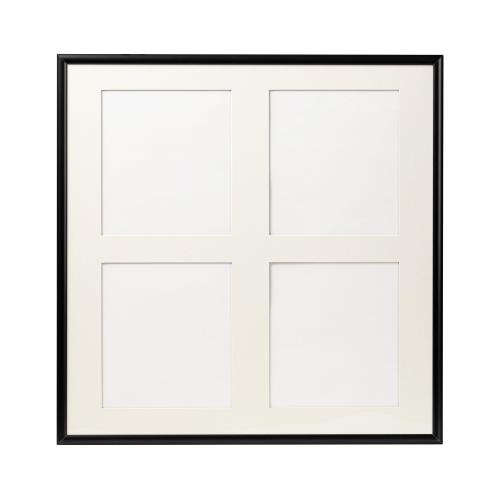 ケンコー(Kenko) ミニ色紙用アルミ額縁 NEWパチット ミニ色紙 4窓 ブラック NAPT-M4-BK フロントオープ..