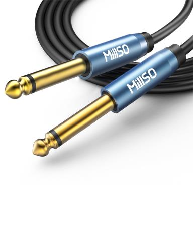 MillSO ギターシールド シールドケーブル 長さ5m S-S型プラグ 金メッキ保証付/断線しにくい/絡まない軽量設計 楽器用ケーブル スタジオ 自宅練習に最適 ギター/キーボード/アンプ/ベース/ドラム用