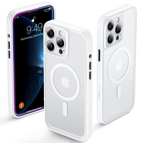 Maledan iPhone 16 pro max ケース MagSafe対応 カメラコントロール カメラ保護 黄変防止 米軍MIL規格 マグネット搭載 いphone16promax ケース 超薄型 耐衝撃 傷防止 全面保護 滑り止め 指紋防止 マグセーフ ワイヤレス充電対応 半透明PC背面 マット仕上げ 高耐久性 iPhone16