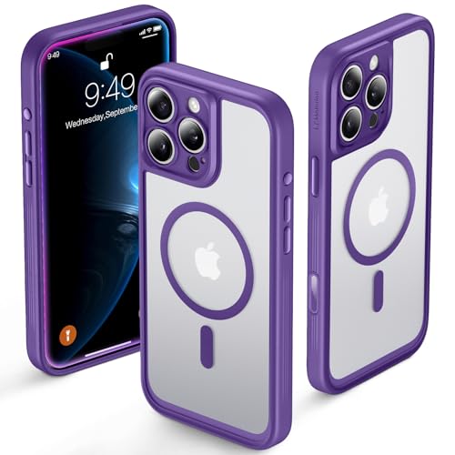 Maledan iPhone 16 pro max ケース MagSafe対応 カメラコントロール カメラ保護 黄変防止 米軍MIL規格 マグネット搭載 いphone16promax ケース 超薄型 耐衝撃 傷防止 全面保護 滑り止め 指紋防止 マグセーフ ワイヤレス充電対応 半透明PC背面 マット仕上げ 高耐久性 iPhone16