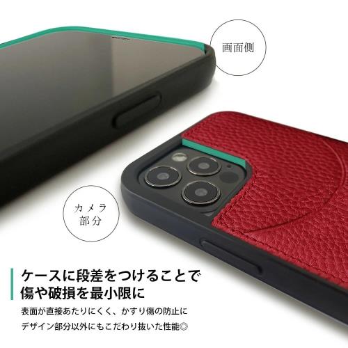 HANATORA iPhone用 17ProMax ケース 本革 耐衝撃 スマホケース スマホ コードホルダー 付き シュリンクカーフレザー ギフト マグネットなし オリーブグレー CPG-17ProMax-OliveGray